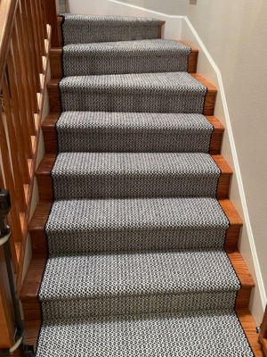 Black and white stair runner